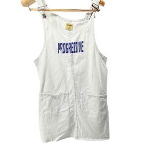Super cute‎ and RARE Lily Parker White Jean Overall Dress Progressive